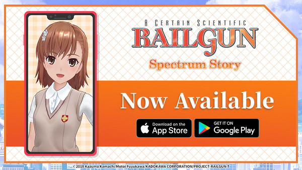 Smartphone Application Railgun: Spectrum Story Now Available