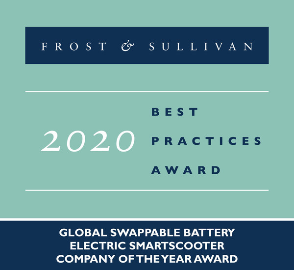Frost & Sullivan Recognizes Gogoro with the 2020 Global Company of the Year Award for the Swappable Battery Electric Scooter Market