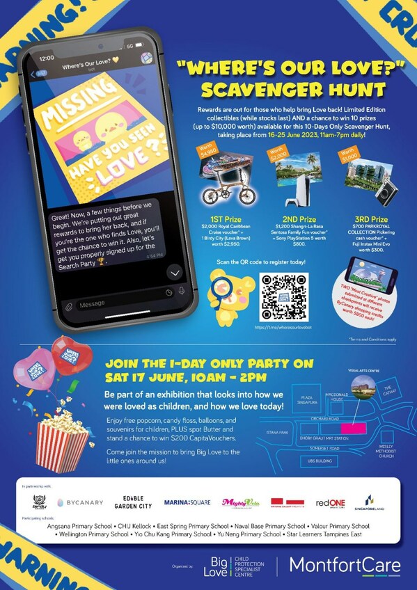 “Where’s Our Love?” Scavenger Hunt to Raise Child Protection Awareness and Offer Prizes Worth Up to SGD 10,000