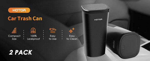 HOTOR Cup Shaped Car Trash Can with Popup Lid