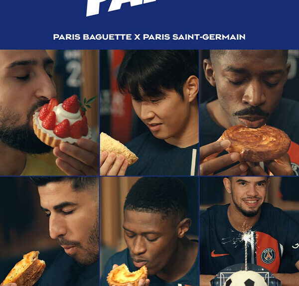 paris baguette teams up with paris saint germain to broadcast its "let's paris" ad around the world