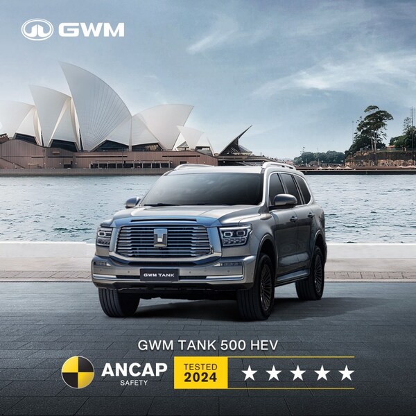 gwm tank 500 receives 5 star in ancap safety rating, providing safe products to global customers