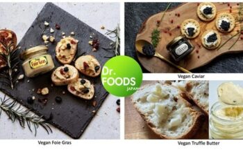 "vegan foie gras", "vegan caviar" and "vegan truffle butter" the world's top 3 delicacies made with 100% plant based, now available from japan by dr. foods.