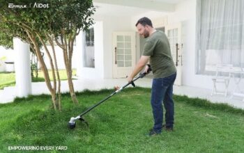 enhulk, a brand of aidot, offers the 58v 16" string trimmer with carbon fiber shaft, combining lightweight comfort and robust performance