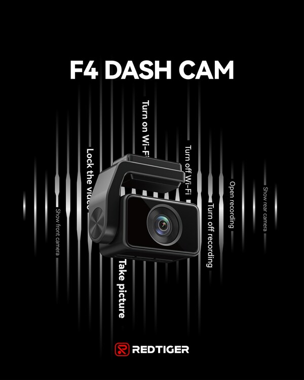 REDTIGER Unveils F4 – The Voice-Commanded Dash Cam with Intuitive Touch Screen Operation